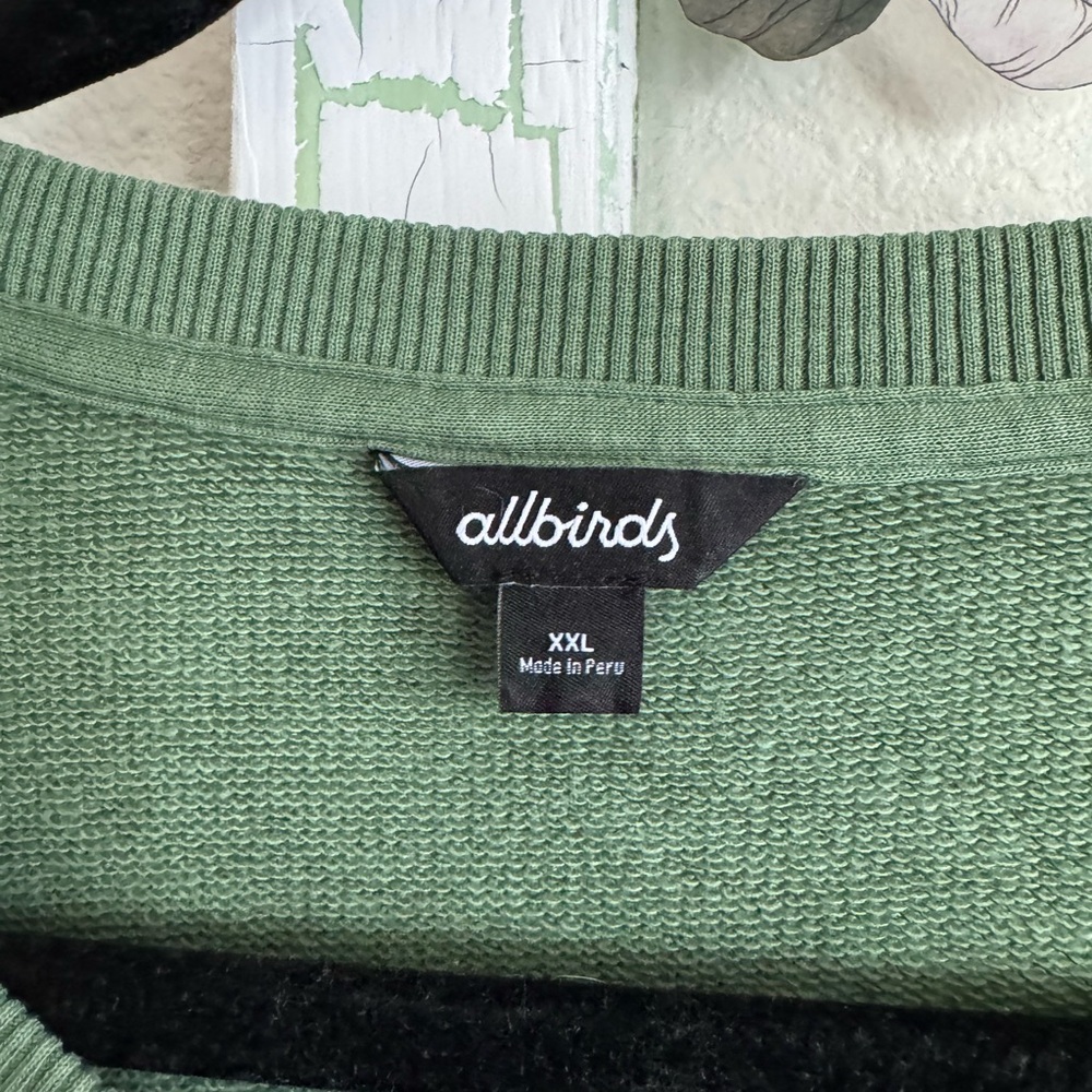 allbirds Unisex Olive Green Crewneck Sweater - Picture 2 of 4
